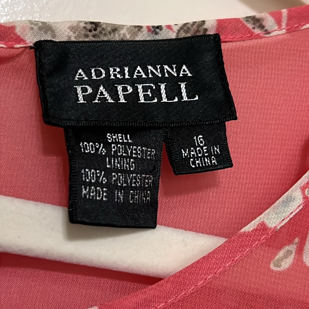 Adrianna Papell chiffon floral overlay dress - Picture 3 of 6